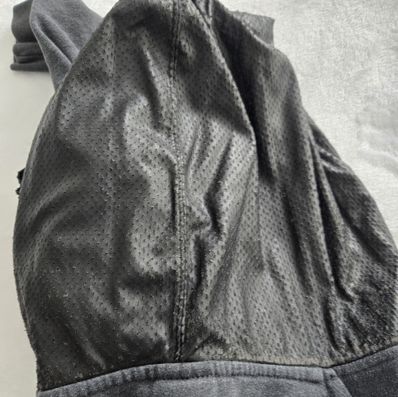 Zoo York Men's 90s Grunge Pullover Sweatshirt Faux Leather Hood Large - Picture 8 of 16